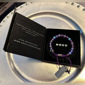 💜💜 NOGU Purple Rainbow Silver Double Galaxy Glass Bracelet 💜💜
